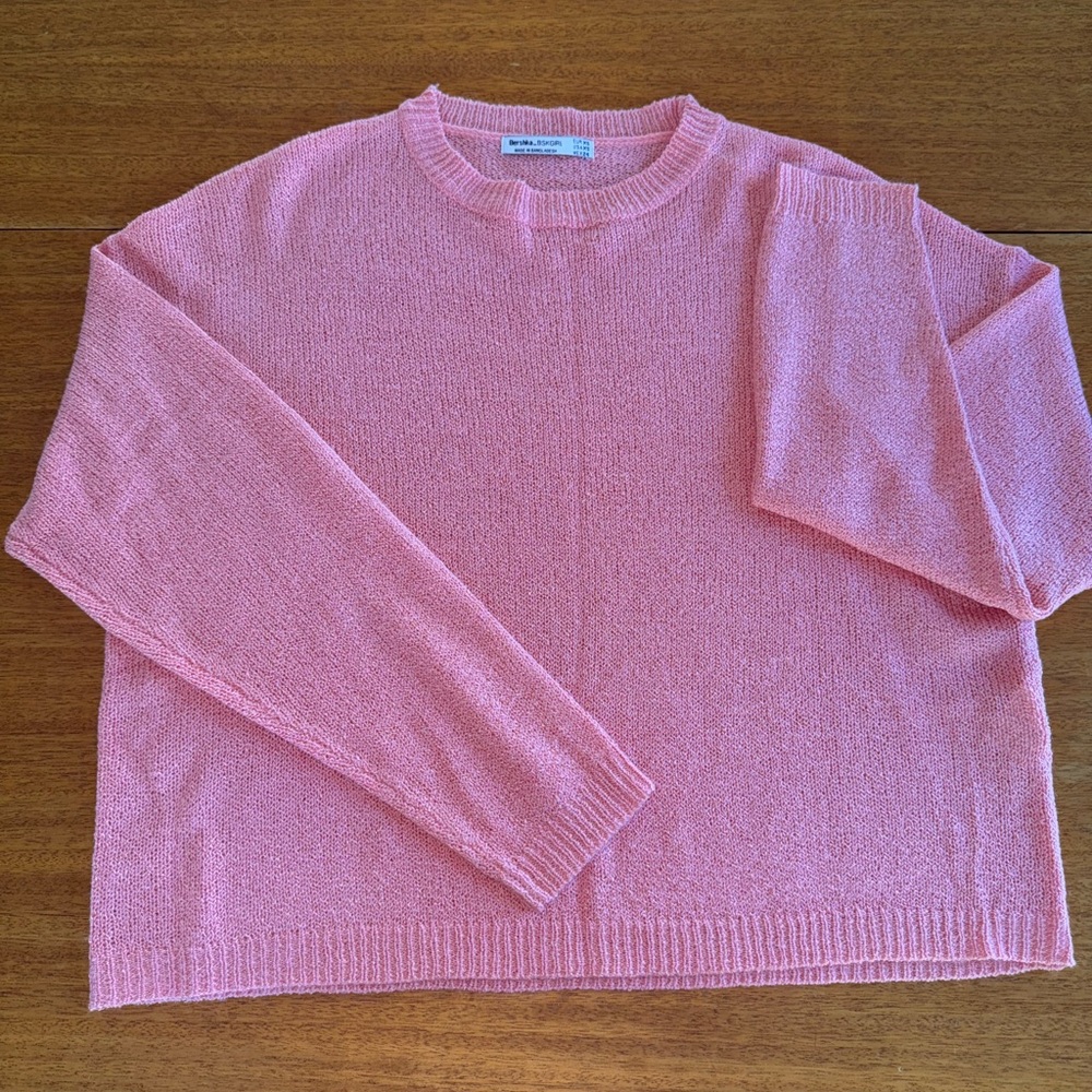Bershka Pink Crew Neck Sweater